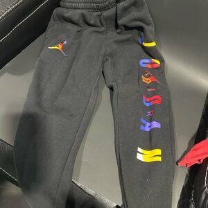 Kids Black Joggers with Multicolor Logo